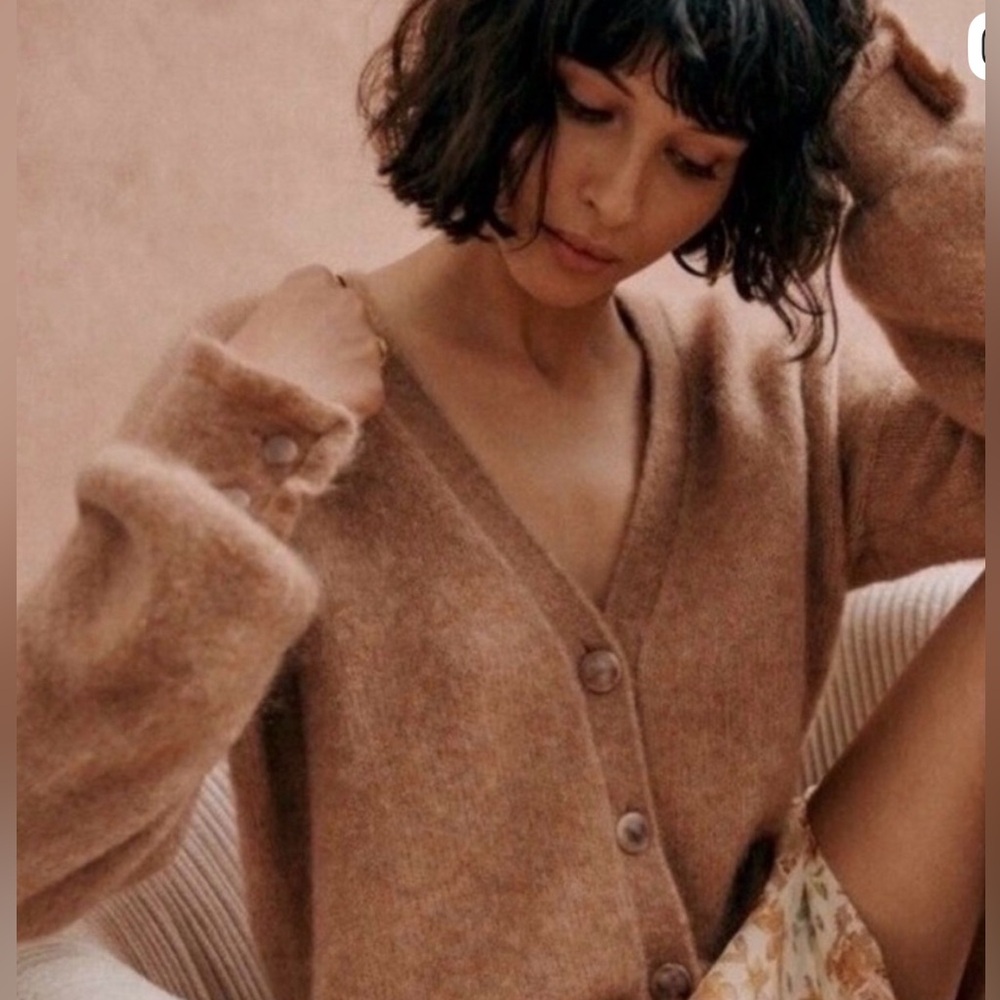 Sezane Mia Cardigan Camel size small